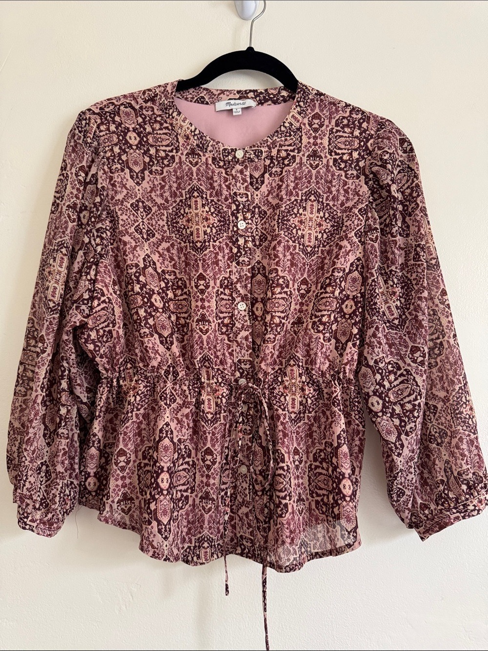 Madewell Kaleidoscope Boho Peasant Blouse, Size Small - Picture 3 of 11